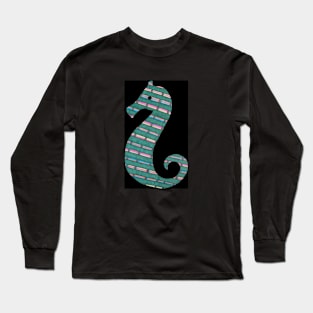 Seahorse #1 on Black Long Sleeve T-Shirt